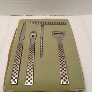 Vintage 1960 Yak 4 Piece Stainless Steel Bar Tool Set